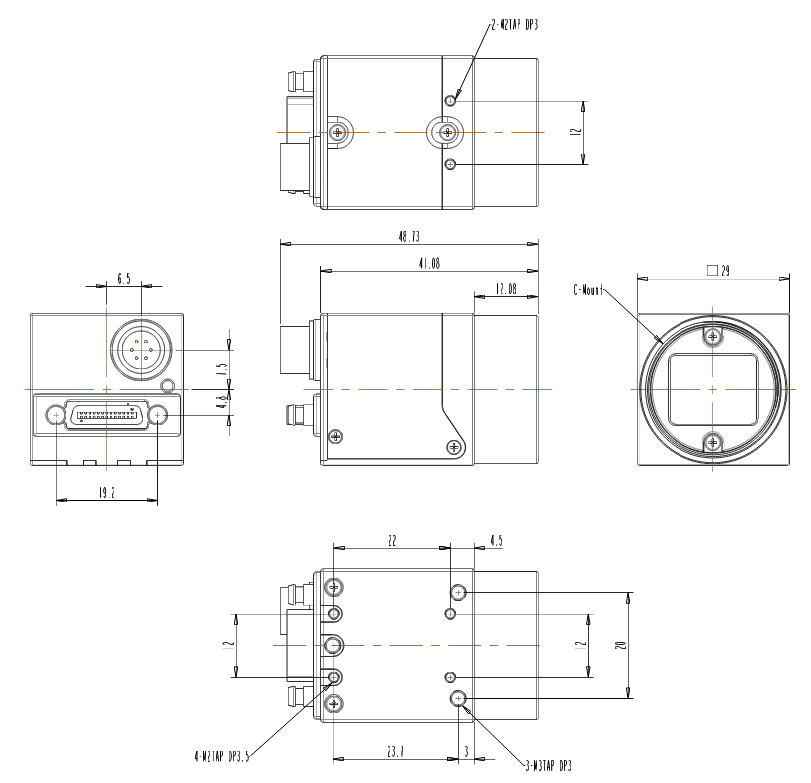 SMCL1 camera dimensions drawing