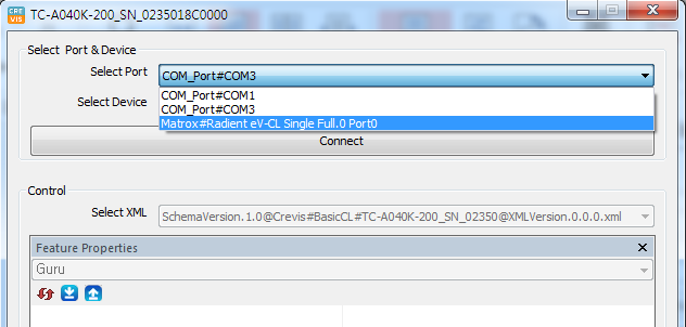 CamGuideCL select port