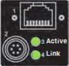 Top green lighting or flashing, bottom green lighting status