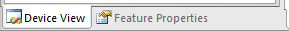 Device View and Feature Properties tabs
